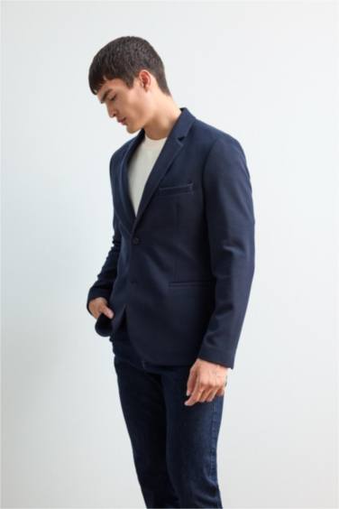 Modern Fit Düğmeli Cepli Blazer Ceket