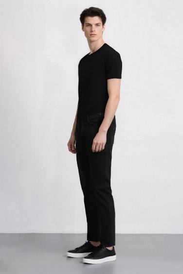 Sergio Regular Fit Normal Kalıp Normal Bel Boru Paça Siyah Jean Pantolon