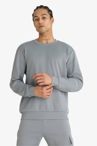 DeFactoFit Standart Fit Bisiklet Yaka Sporcu Sweatshirt