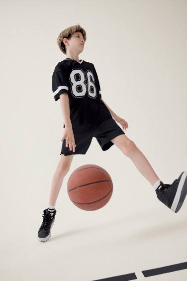Boy Regular Fit Sports Printed Shorts