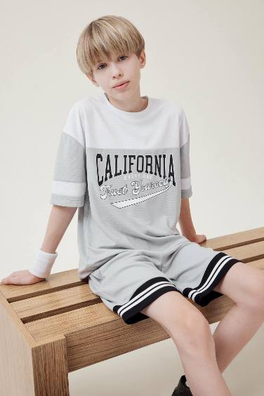 Boy Regular Fit Number Patterned Shorts
