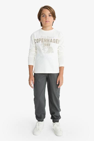 Boy Gabardine Jogger Cargo Pants