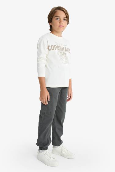 Boy Gabardine Jogger Cargo Pants