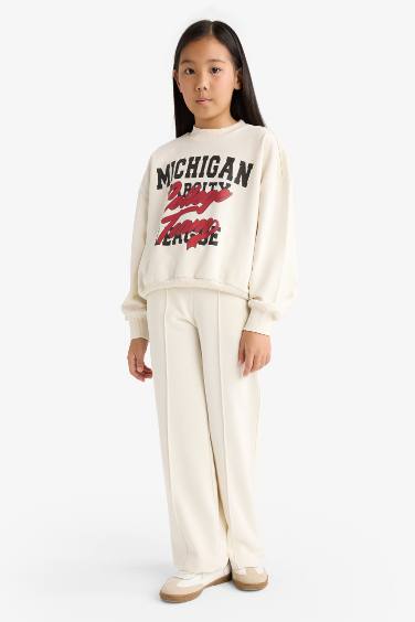 Girl Printed Sweatshirt Sweatpants 2 Piece Set