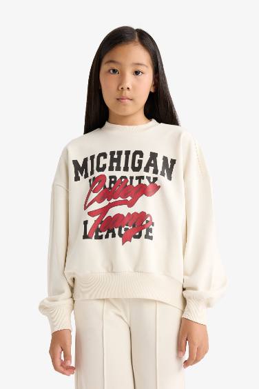 Girl Printed Sweatshirt Sweatpants 2 Piece Set