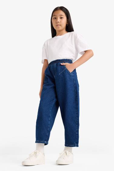 Girl Balloon Fit Wide Leg Jeans