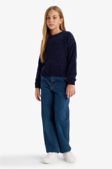 Girl Regular Fit Crew Neck Pullover