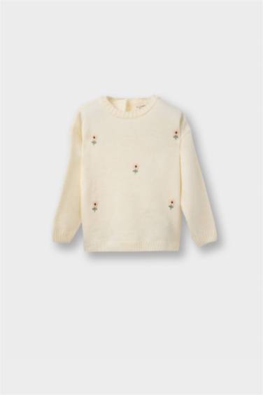 بلوز صوف بناتي قصة عادية بياخة مستديرة