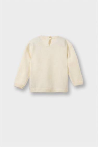 Baby Girl Regular Fit Crew Neck Animal Print Pullover