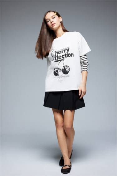 Oversize Fit Crew Neck Printed T-Shirt