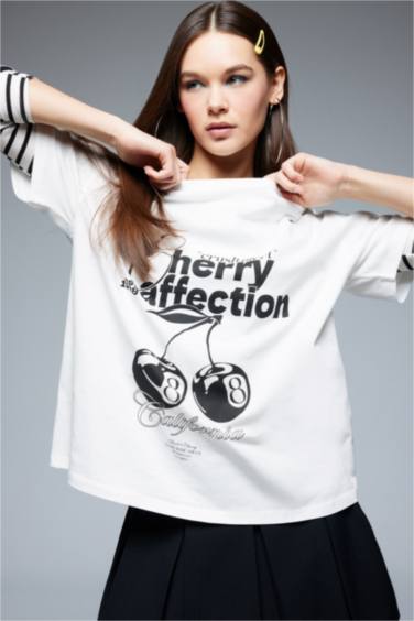 Oversize Fit Crew Neck Printed T-Shirt