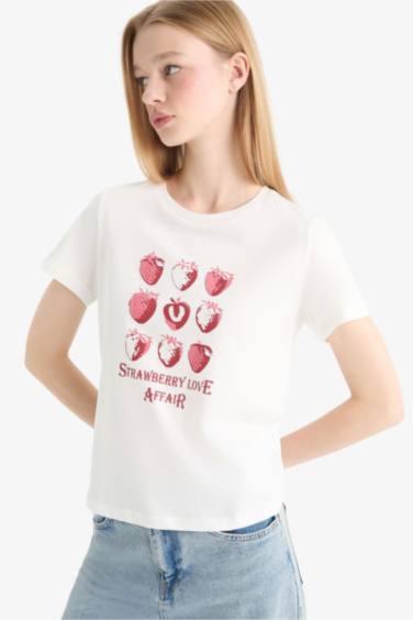 Regular Fit Crew Neck Printed T-Shirt