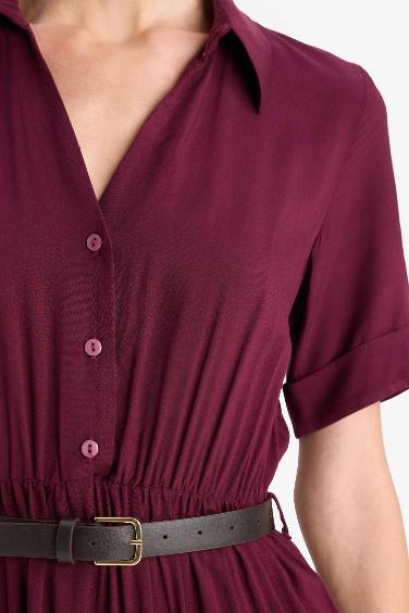 Shirt Collar Long Sleeve Dress