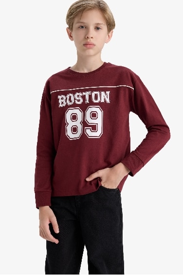Boy Crew Neck Printed Long Sleeve T-Shirt