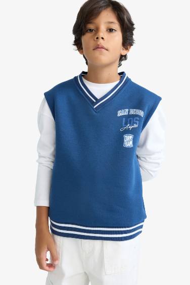 Boy Oversize Fit Printed Vest