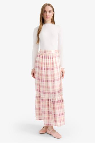 تنورة طويل مطبوع ستان