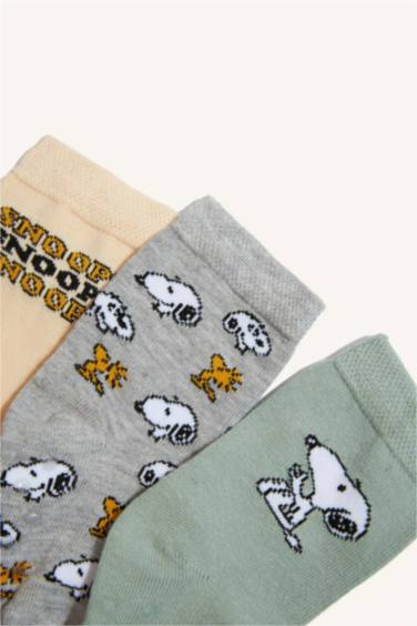 شرابات طويلة اولادي قطن مطبوع من سنوبي - 3 قطع