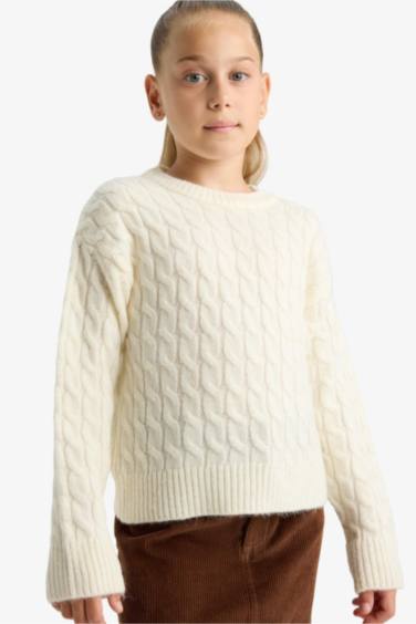Girl Regular Fit Crew Neck Pullover