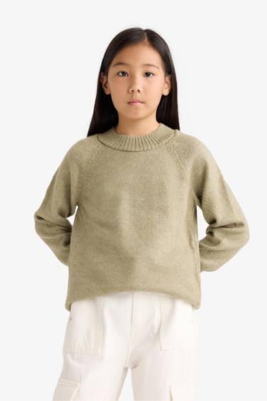 Girl Regular Fit Crew Neck Pullover