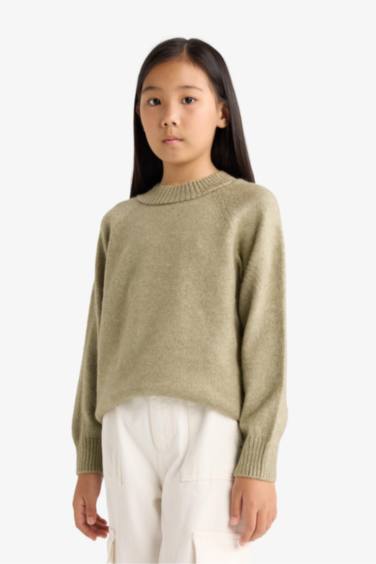 Girl Regular Fit Crew Neck Pullover
