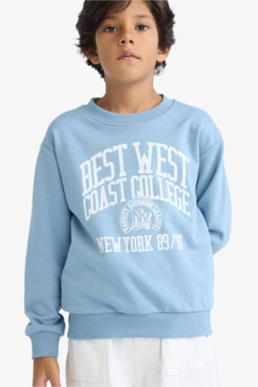 Sweatshirt imprimé à col rond pour garçon