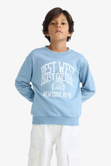 Sweatshirt imprimé à col rond pour garçon