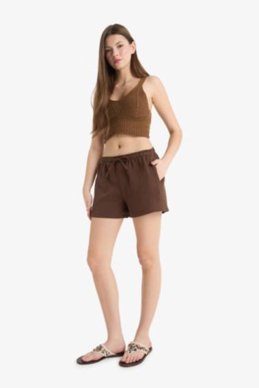 A Cut Muslin Normal Waist Short Leg Shorts