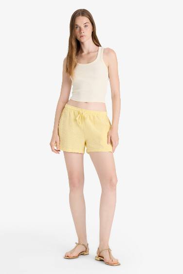 A Cut Muslin Normal Waist Short Leg Shorts
