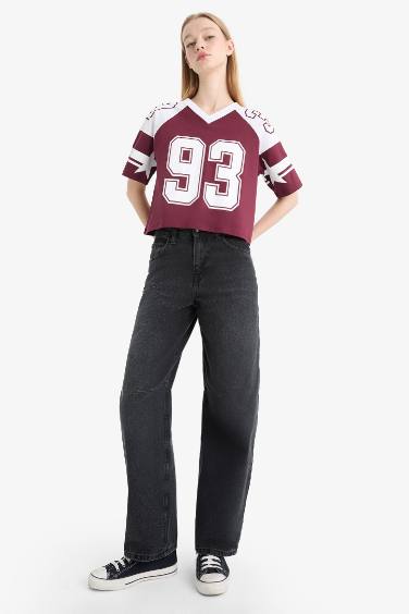 Loose Fit Crew Neck Printed T-Shirt