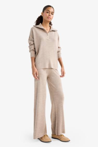 Regular Fit Half Zip Knit Pullover