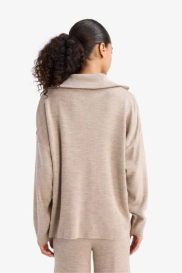Regular Fit Half Zip Knit Pullover