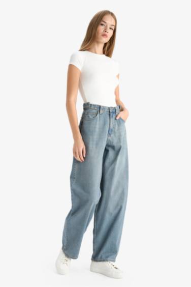 Carpenter Fit High Waist Long Jeans
