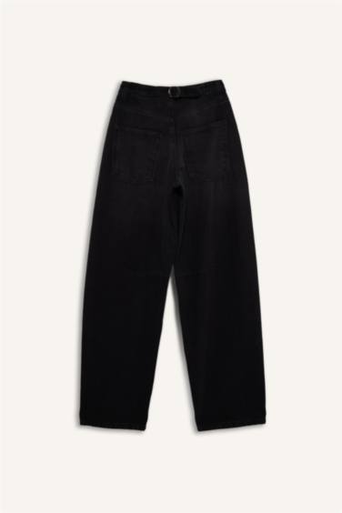 Baggy Fit Yüksek Bel Düz Paça Uzun Jean Pantolon