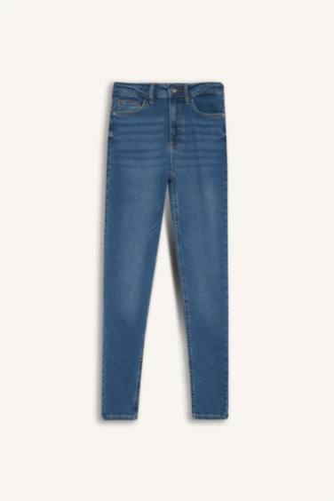 بنطلون جينز سكيني فيت بخصر عالي