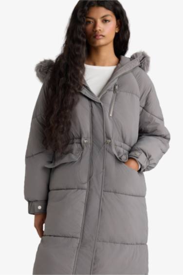 Su Geçirmez Regular Fit Kapüşonlu Fermuarlı Parka