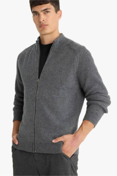 Standard Fit Turtleneck Knitwear Cardigan