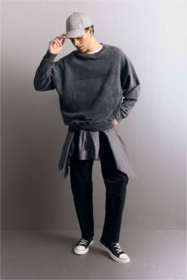 بنطلون جينز كارجو قصة مريحة برجل واسع