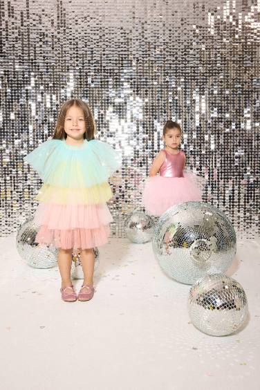 Le Mabelle x DeFacto Baby Girl Sleeveless Colorful Tulle Dress