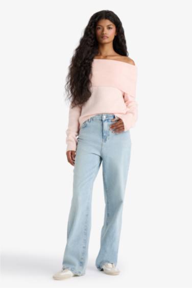 Regular Fit Strapless Knitwear Pullover