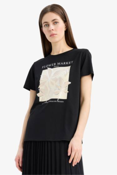 Regular Fit Crew Neck Floral T-Shirt