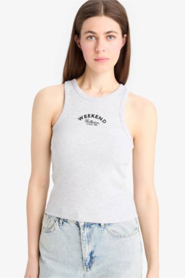 Slogan Camisole Halter Collar Tank Top