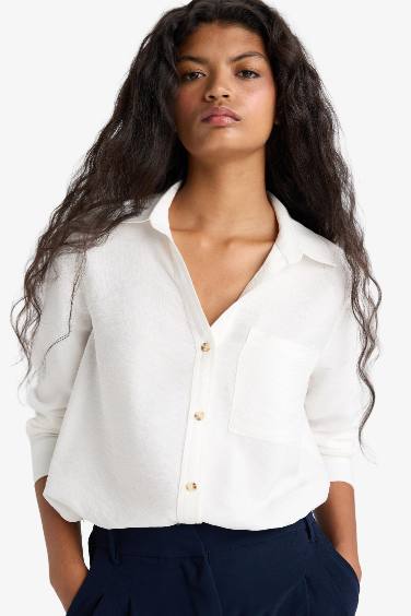 Regular Fit Shirt Collar Long Sleeve Shirt