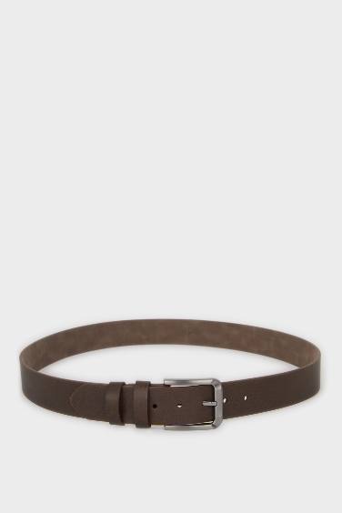 Man Rectangle Clasp Faux Leather