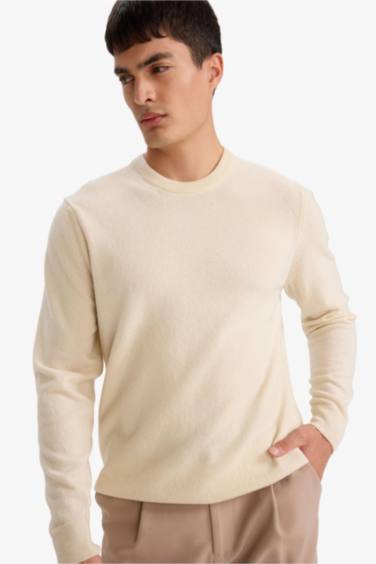 Wool Cashmere Standard Fit Crew Neck Pullover