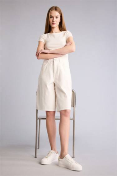 Gabardin Bermuda Şort