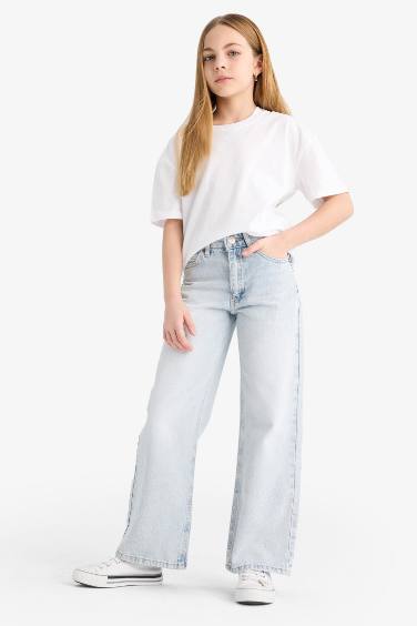 Girl Straight Wide Leg Jeans