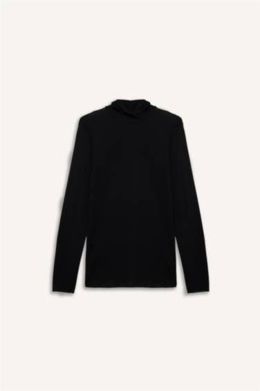 Fall in Love Modal Cashmere Soft Textured Turtleneck Top