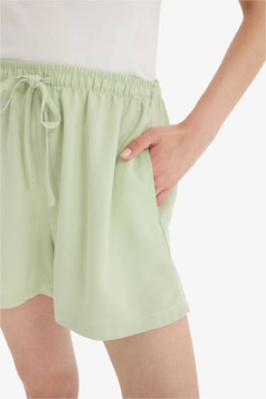 Keten Karışımlı Şort - Görsel 6