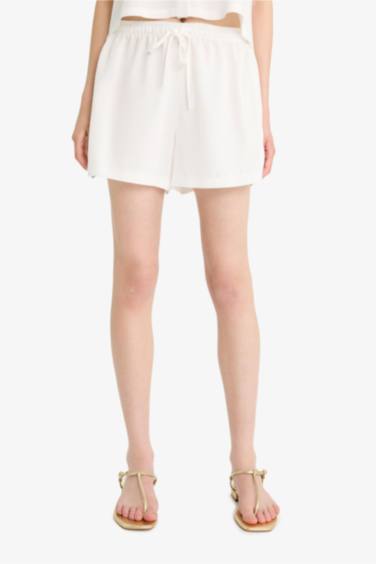 Keten Karışımlı Şort - Görsel 6