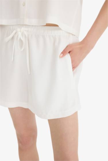 Keten Karışımlı Şort - Görsel 7